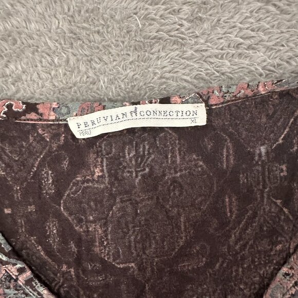 Peruvian Connection Pima Cotton Modal Babydoll Dress Women's XL - Picture 2 of 5